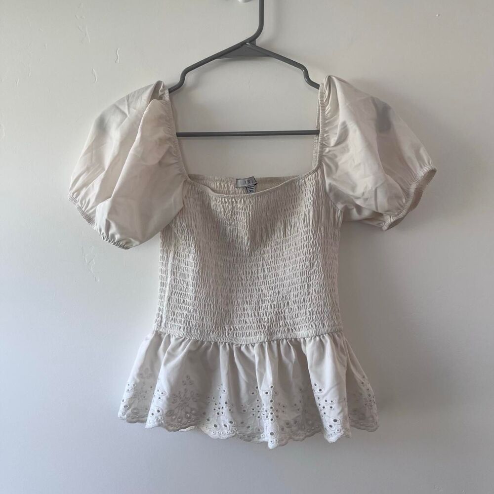Iris-fashion Women's White and Cream Blouse